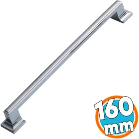 Resim Metal Kulp Mutfak Dolabı Mobilya Dolap Kapak Çekmece Kulpları Kulbu Kulpu 16 cm 160 mm Krom 