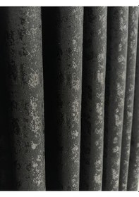 Resim Duman Desenli Siyah Jakarlı Fon Perde Ekstraforlu Düz Dikim Siyah 