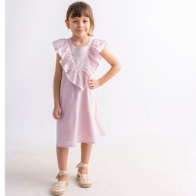 Resim Oliventhekid Etek Ucu Ve Arkası Dantelli Elbise Pembe Pembe 