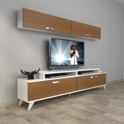 Resim Decoraktiv Ekoflex 5 Slm Retro Tv Ünitesi Tv Sehpası - Beyaz - Ceviz 