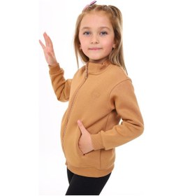 Resim Toontoy Kız Çocuk Nakışlı Hırka Kahverengi 