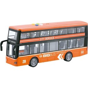 Resim Vardem Oyuncak 1:16 Sürtmeli Sesli Işıklı Çift Katlı Turist Otobüsü WY912A-B 