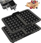 Resim Lifhety 2 Adet Ninja Sıcak Hava Fritözü Aksesuarı Waffle Bölmesi Airfryer AF400EU, AF451EU & AF500EU için, Belçika Waffle Kalıbı, Silikondan Waffle Makinesi, Çift, Ninja Double Stack XL Waffle 
