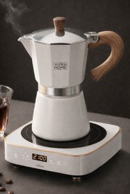 Resim Vivien Home Mokapot 6-cup Coffeehutt Bigg Coffee Kahve Demleme Kahve Ekipmanı Italyan Filtre Kahve Makinesi 