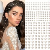 Resim 162 adet 3D Kendinden Yapışkanlı İnci Etiketleri, Karışık Boyutlar 3/4/5/6mm, Parlak Yuvarlak Plastik İnciler Saç ve Yüz Makyaj Dekorasyonu için 