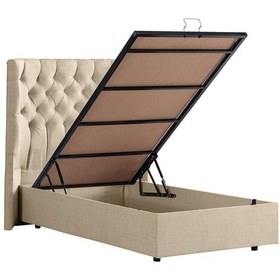 Resim Setaymobilya Baza, Matilda Tek Kişilik Baza + Başlık Seti, Krem 