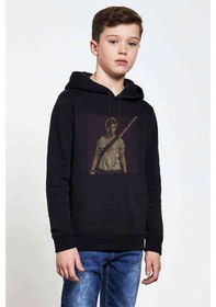 Resim The Maze Runner Newt Baskılı Unisex Çocuk Kapüşonlu Siyah Sweat Siyah 