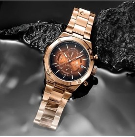 Resim Fastbuy Siyah Mavi Sapphero Kadın Kol Saati - Rose Gold, 50m Su Geçirmez, Tarih, Kahverengi Kadran, Roma Rakamları, Altın De Altın 