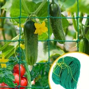 Resim Çeşitli Tırmanma Bitkileri için Çok Yönlü Bahçe Tırmanma Ağı - Salatalık, Domates, Üzüm & Baklagiller için İdeal - Dayanıklı Plastik Bitki Destek Rafı 