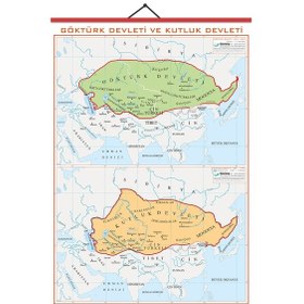 Resim Gürbüz Göktürk ve Kutluk Devleti Tarih Haritası 70X100CM Askılı 
