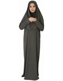Resim Zehranaz Namaz Elbisesi Koyu Haki 2 Fermuarsız Namaz Elbisesi Koyu Haki 