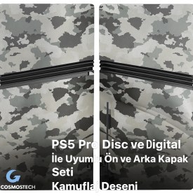 Resim Cosmostech Ps5 Pro Faceplate Kapak Seti - Disc CD & Digital Edition Uyumlu Ön/arka Kasa Değişim Cover Case Army 