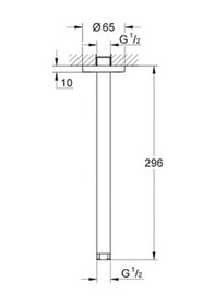 Resim Grohe Rainshower Tepe Duşu için Tavan İniş Borusu 292 Mm - 28497 