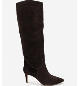 Resim Valmenti Kadın Kahverengi Süet Topuklu Çizme 1077 9098 Bn Czm Sk24-25 Kahve Suet Kahverengi Süet 