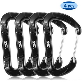 Resim Ranyeek 12kn Yük Kapasitesi Uçak Alüminyumlu Çok Amaçlı Klips - 4 Adet Paket Halka, Askı, Sirt Çantası İçin 