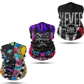 Resim Dair Aksesuar 3'lü Set Boyunluk Bandana Outdoor Balaklava Yüz Maskesi Kafa Bandı 