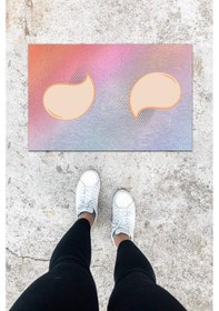 Resim Dijital Baskı Mavi Damla Desen Kapı Önü Paspası K-1036 