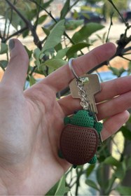 Resim mmb Örgü Desenli Kaplumbağa Anahtarlık – Sert Plastik, Çanta Süsü & Charm, Hayvan Figürlü Aksesuar 