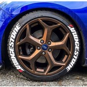 Resim komauto Bridgestone Beyaz Kalıcı Lastik Yazısı Bridgestone Sticker 8 Kit Büyük Boy 