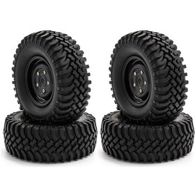 Resim Vkemall 1/10 Rc Araba Lastik Seti 4 Adet, Trx4 Axial Scx10 90046 Scx10 Iıı Axı03007 Axı03003 Uyumlu, Kauçuk, 110mm Çap, 37mm Genişlik 