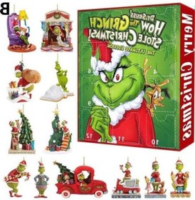 Resim Opulentliving Yeşil Tüylü Canavar 12 Saatli Greenwich Sayacı Noel Ağacı Aksesuarı, Sürpriz Kutu, Yaratıcı Noel Dekoru 