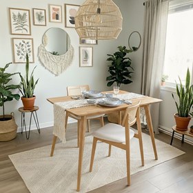 Resim Olea Yemek Masası Takımı - Masa + 2 Sandalye (2 Kişilik Takım) / Kırık Beyaz 