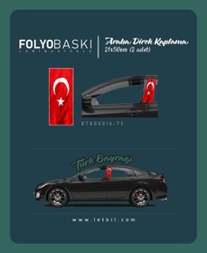 Resim Araba Etiketleri, Tuning Kaplama, Direk Folyosu - Türk Bayrağı Renkli 