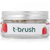 Resim T-Brush Çilek Aromalı Florürlü Diş Macunu Tableti 90 Adet 