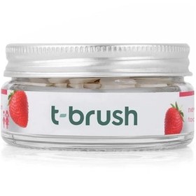 Resim T-Brush Çilek Aromalı Florürlü Diş Macunu Tableti 90 Adet 