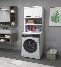 Resim Zuesse Dizayn DRAGON 3 Raflı Kapaklı Beyaz Banyo Dolabı 