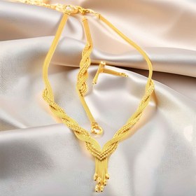 Resim 14 Ayar Altın Düğün Seti – Gerdanlık, Bileklik ve Küpe Üçlüsü - Güzelse Çizgidendir 