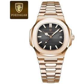 Resim Poedagar En Lüks Kare Adam Izle Tarih Su Geçirmez Aydınlık Kuvars Erkek Saatler 613 Gold Black Altın 