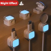 Resim 6 Adet Manyetik Kablo Tutucu - Karanlıkta Parlayan Kablo Klipsleri - Masa, Duvar, Yatak Başı için Güçlü Manyetik Yapışkan - 8mm'ye Kadar Kablolarla Uyumlu (Beyaz) - Ev, Ofis, Araç için Kablo Yönetimi - Alan Tasarrufu Sağlar 