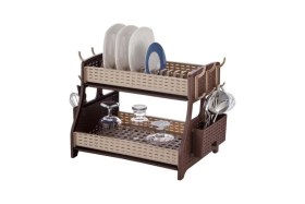 Resim Feyza Design Hasır Çift Katlı Tabaklık, Şeffaf ve Şık Tasarım, Dayanıklı ve Pratik Kullanım 