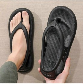 Resim Yazlık Yeni Kaymaz Plaj Parmak Arası Terlikleri, Unisex Konforlu Yürüyüş Parmak Arası Terlikleri, Plaj Sandaletleri Newway Siyah 