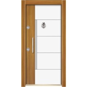 Resim Tezwood 3559 Ahşap Kaplama Çelik Kapı, Kaplama Daire Kapısı 