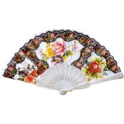 Resim Afillix Concept Beyaz Yaldızlı Çiçek Baskılı Tasarım Yelpaze No:2 