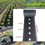 Resim Siyah Delikli Yabani Ot Kontrol Kumaşı - 60.05x1000.05cm, Su Geçirmez ve Nefes Alabilen PP Malzeme Bahçe, Çiftlik ve Sebze Dikimi İçin, Kısa Süreli Hasatlar İçin İdeal, Bahçe Yabani Ot Kontrolü|Nefes Alabilen Peyzaj Kumaşı|Dayanıklı Peyzaj Kumaşı 