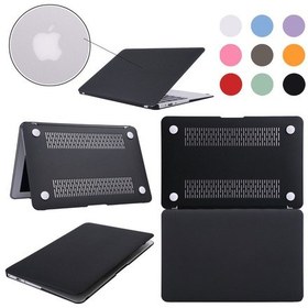 Resim Macbook Air 13.3'' A1466 A1369 Kılıf Mat Doku Hardcase Kapak Siyah 