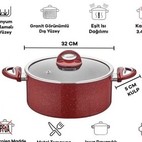 Resim Taç Titan Granit Derin Tencere 32 Cm 