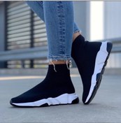 Resim SRT SHOP Ünisex Siyah Spor Sneaker Çorap Ayakkabı 