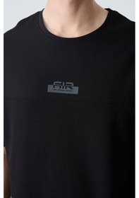Resim Tommy Life Siyah Pamuklu Kalın Yumuşak Dokulu Oversize Fit Basic Erkek Şort Takım - 85259 