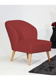 Resim Nola Berjer & Tekli Koltuk - Keten Bordo 