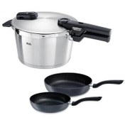 Resim Fissler Vitaquick Premium 4,5 Litre Düdüklü Tencere + Tava Set 