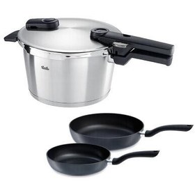 Resim Fissler Vitaquick Premium 4,5 Litre Düdüklü Tencere + Tava Set 
