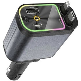 Resim Dream011 Yıldızlı Gökyüzü Üst Ambiyans Işığı 66w Araba Şarj Cihazı Qc3.0 Çift Port Hızlı Şarj Metal Gümüş Gri 