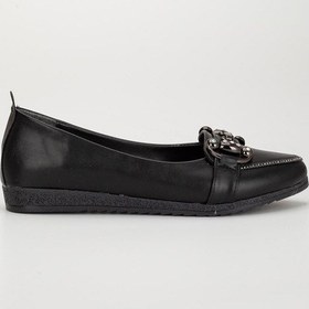 Resim Cilt Tokalı Termo Taban Siyah Kadın Babet-2704-siyah Siyah 