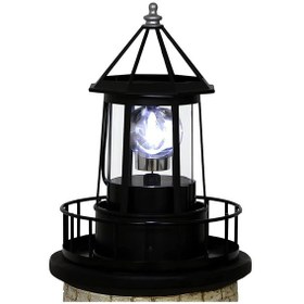 Resim Güneş Deniz Feneri Dönen Işık 360 Derece Dönen Deniz Feneri Lambası, Ip65 Veranda Çit Bahçesi 