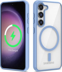 Resim Galaxy S22 Uyumlu Magsafe Wireless Şarj Özellikli Silikon Ege Kılıf-mavi 