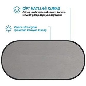 Resim Araba Oto Arka Cam İçin Vantuzlu Güneşlik Perde Araç Perdesi Araç Arka Cam Vantuzlu Perde 100x50cm 